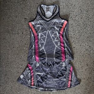 Lucky in Love Black and White Geometric SKIRT